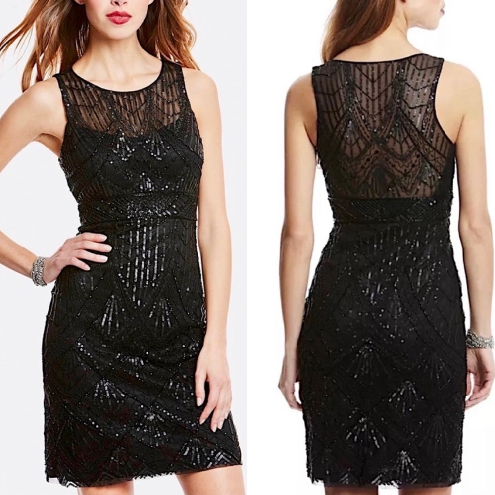 🖤SOLD🖤 Sue Wong Nocturne Black Sequin Mesh Dress Size 4